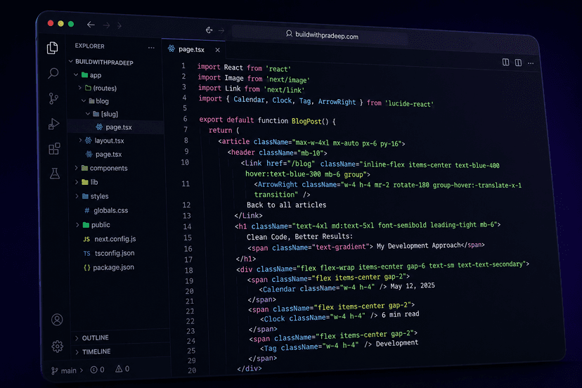 Clean Code, Better Results: My Development Approach